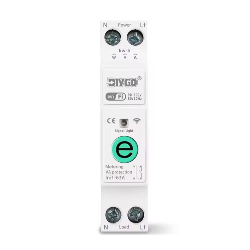 Умный WiFi выключатель DiyGo с полной защитой/счетчиками/таймером 1P+N 1-63A 230V eWeLink (DGB-63ET) Умный WiFi выключатель DiyGo с полной защитой/счетчиками/таймером 1P+N 1-63A 230V eWeLink (DGB-63ET)