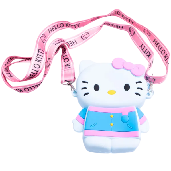 Сумочка детская Hello Kitty силиконовая на молнии 13х10х3 см Голубой