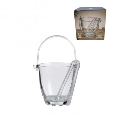 Відро для льоду із щипцями Helios Плейн Айс скляне 800 мл (BT001) Відро для льоду із щипцями Helios Плейн Айс скляне 800 мл (BT001)