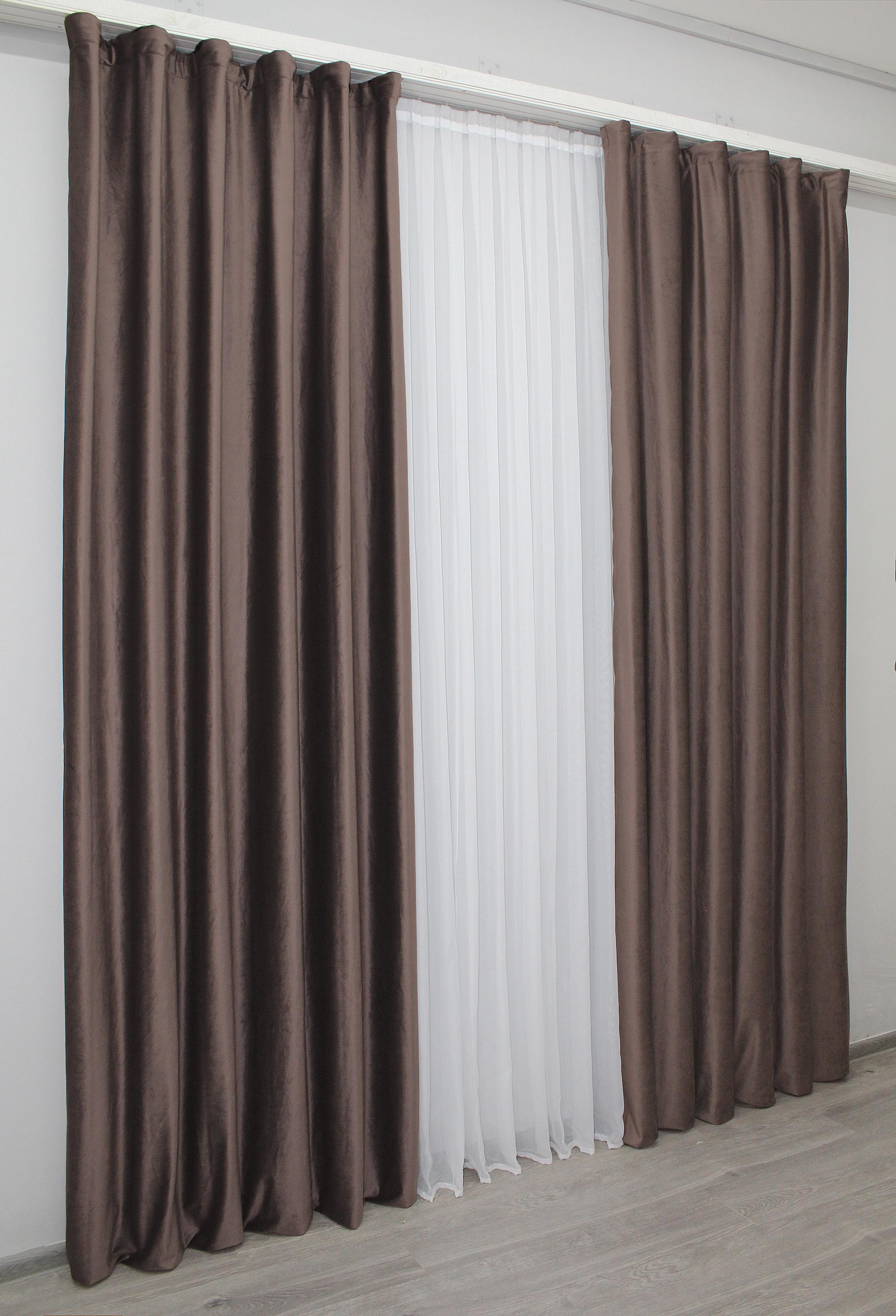 Комплект штор VR-Textil Kadife № 1131ш бархат 150х275 см 2 шт. Коричневый (30-949) - фото 5 Комплект штор VR-Textil Kadife № 1131ш бархат 150х275 см 2 шт. Коричневый (30-949) - фото 5