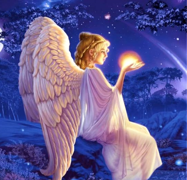 Алмазна мозаїка Дівчина білокрилий ангел на полотні з підрамником 40х50 см (GA74845)