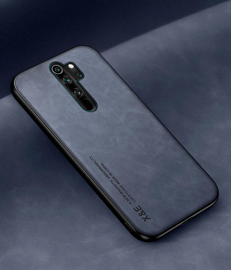 Кожаный чехол XnE Xiaomi Redmi Note 8 Pro с металлической вставкой Blue (34285-28)