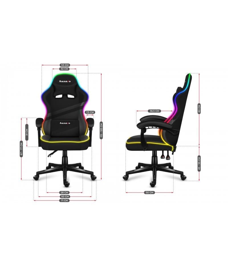 Крісло комп'ютерне Huzaro Force 4.4 тканина RGB Black (2371518019) - фото 9