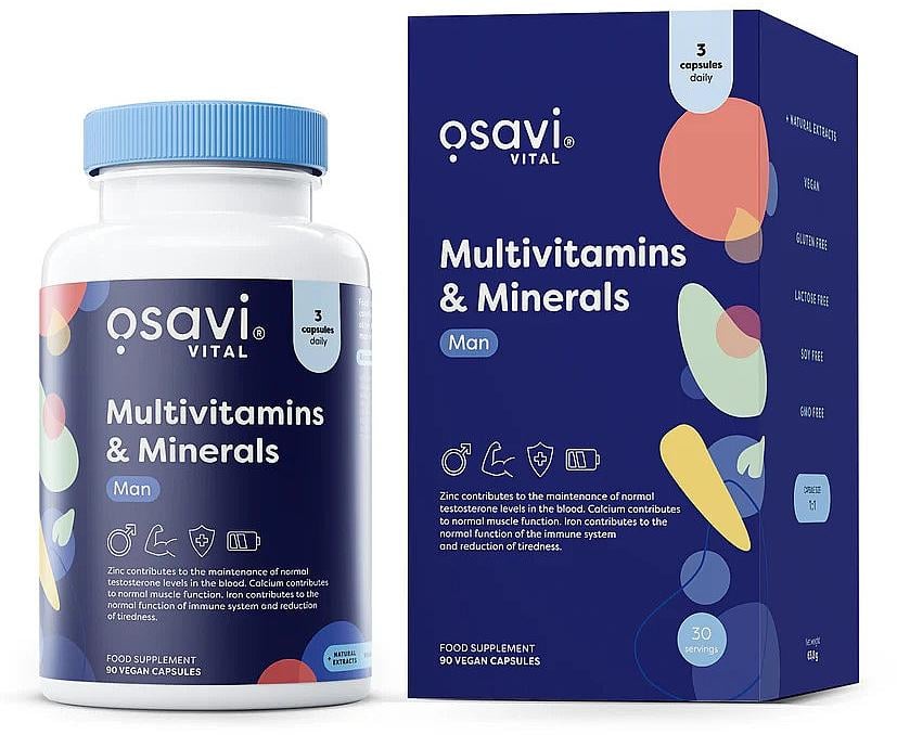 Комплекс витаминов и минералов для мужчин Osavi Multinitamins & Minerals Man 180 caps