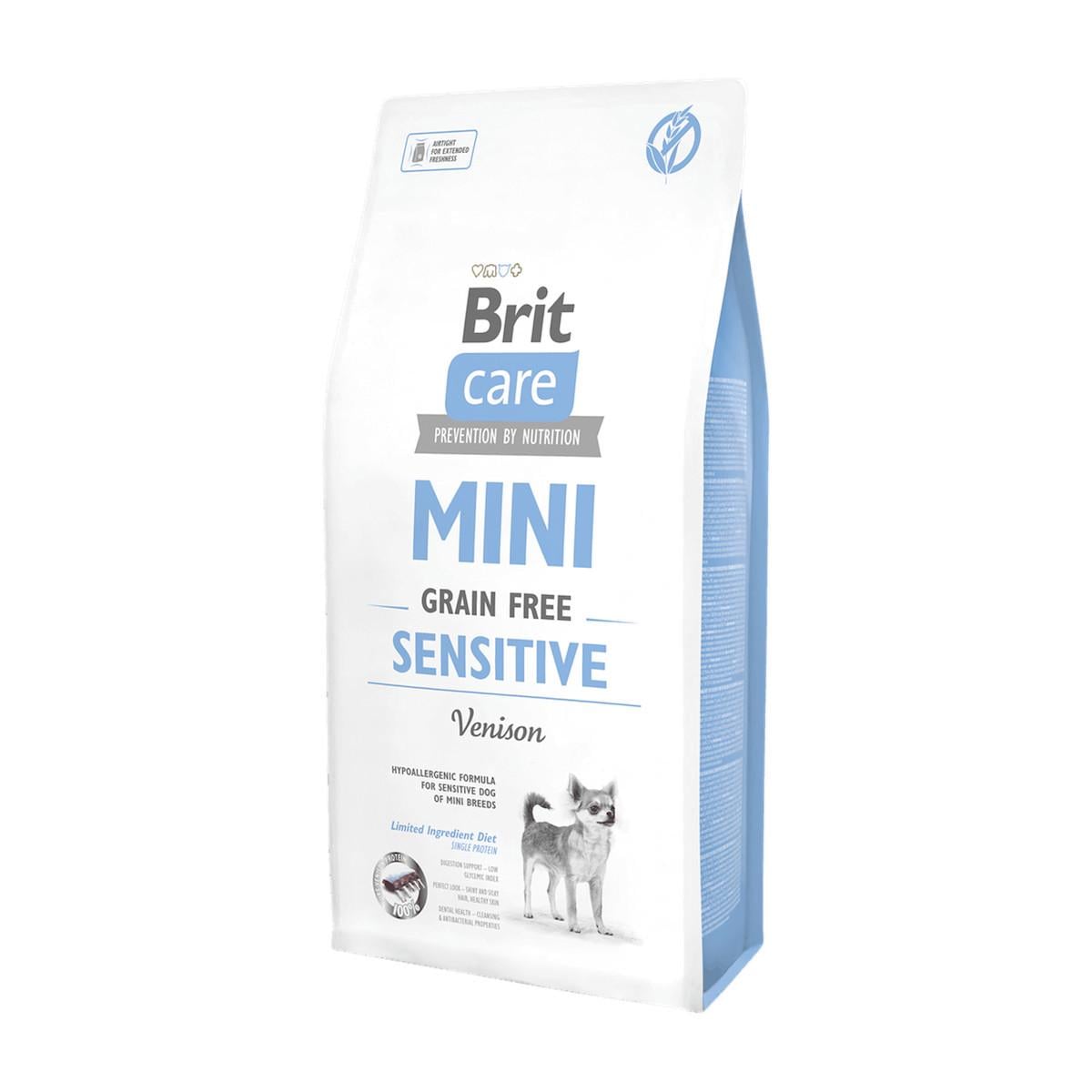 Корм сухой беззерновой Brit Care Mini Grain Free Sensitive для собак малых пород с чувствительным травлением оленина 7 кг (3236773994)