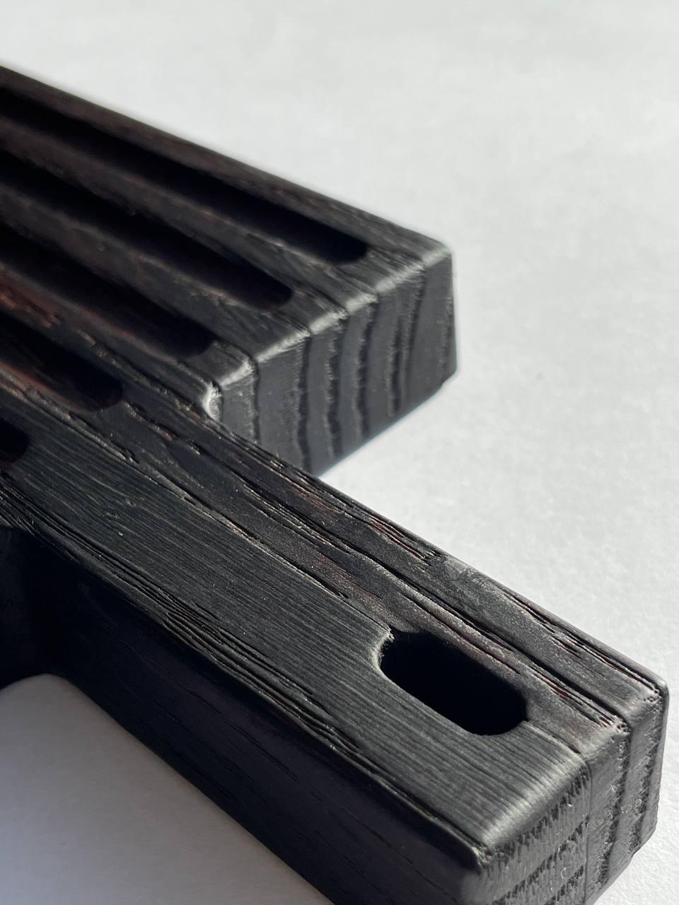 Доска обпаленая деревяная с ручкой для подачи блюд 13х20 см (9230086) - фото 3