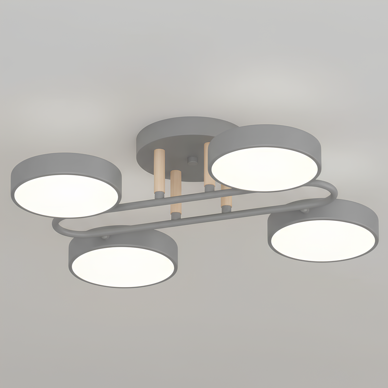 Люстра светодиодная Valeso 72W с акриловыми рассеивателями 3000/4200/6000К Серый (XI3322-4)