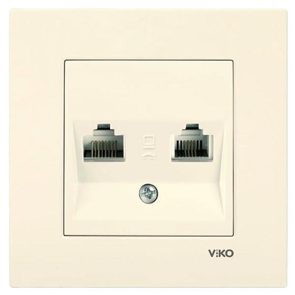 Розетка телефонная/компьютерная Viko Karre Кремовый