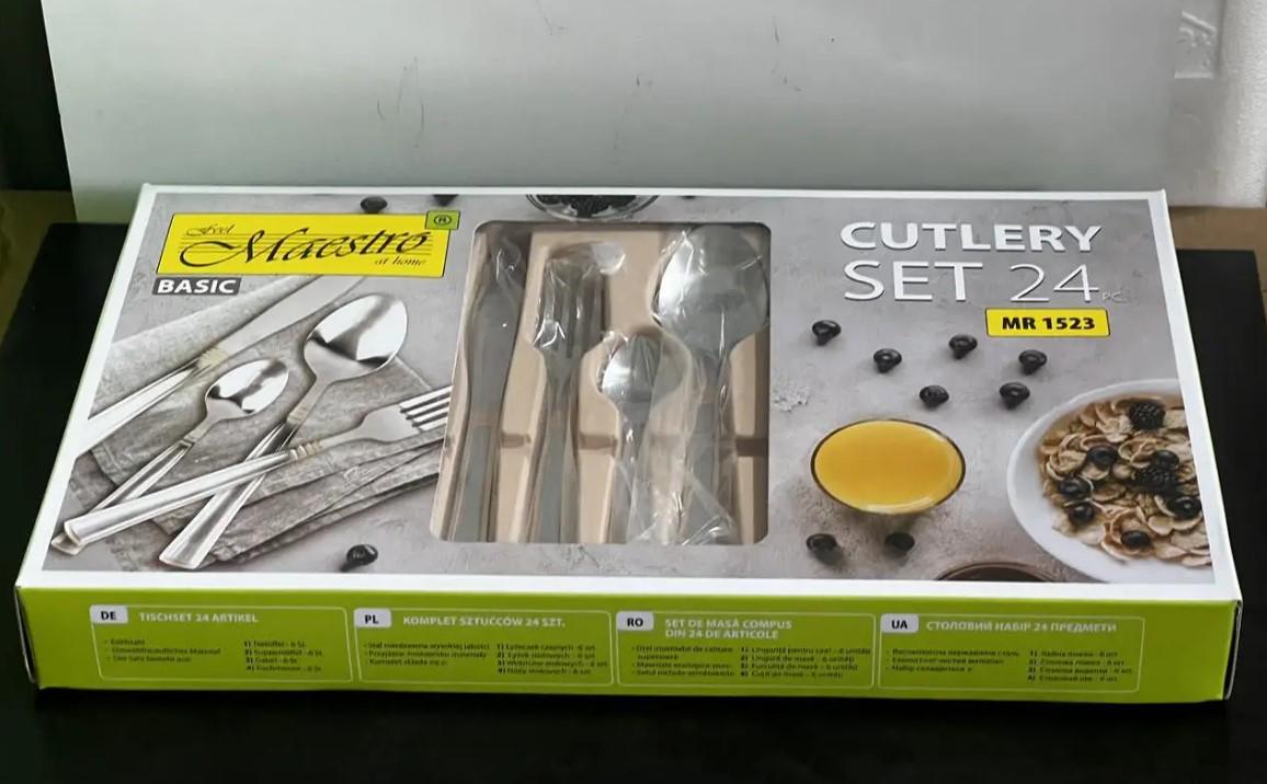 Набір приладів для сервірування Maestro Basic MR1523G 6 персон 24 предмети (2104618639) - фото 6 Набір приладів для сервірування Maestro Basic MR1523G 6 персон 24 предмети (2104618639) - фото 6