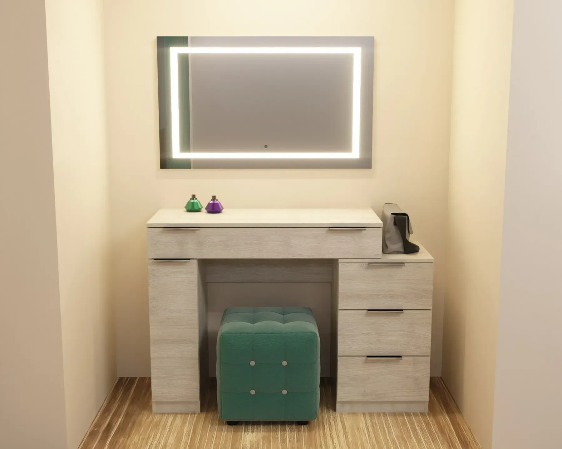 Стол-трюмо туалетный Kontinent Krystal 1200х452х847 мм Дуб Шамони Светлый (59321214) - фото 1