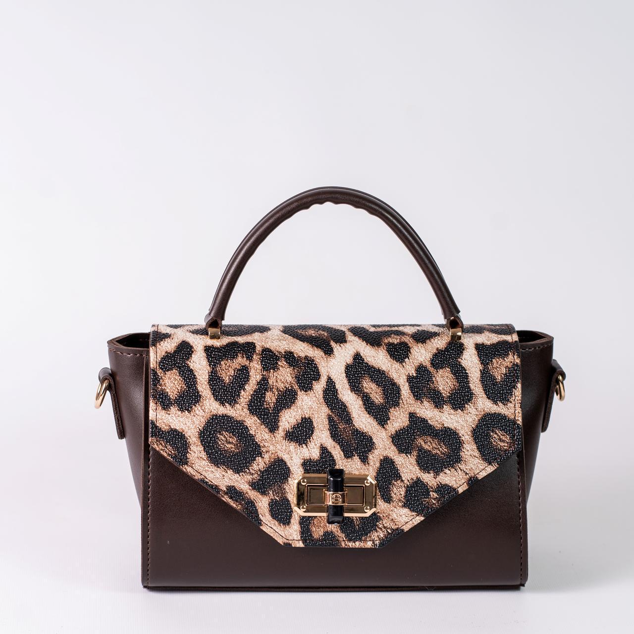 Сумка женская с клапаном леопард XENIA № 38-24 из эко-кожи Коричневый - фото 1 Сумка женская с клапаном леопард XENIA № 38-24 из эко-кожи Коричневый - фото 1