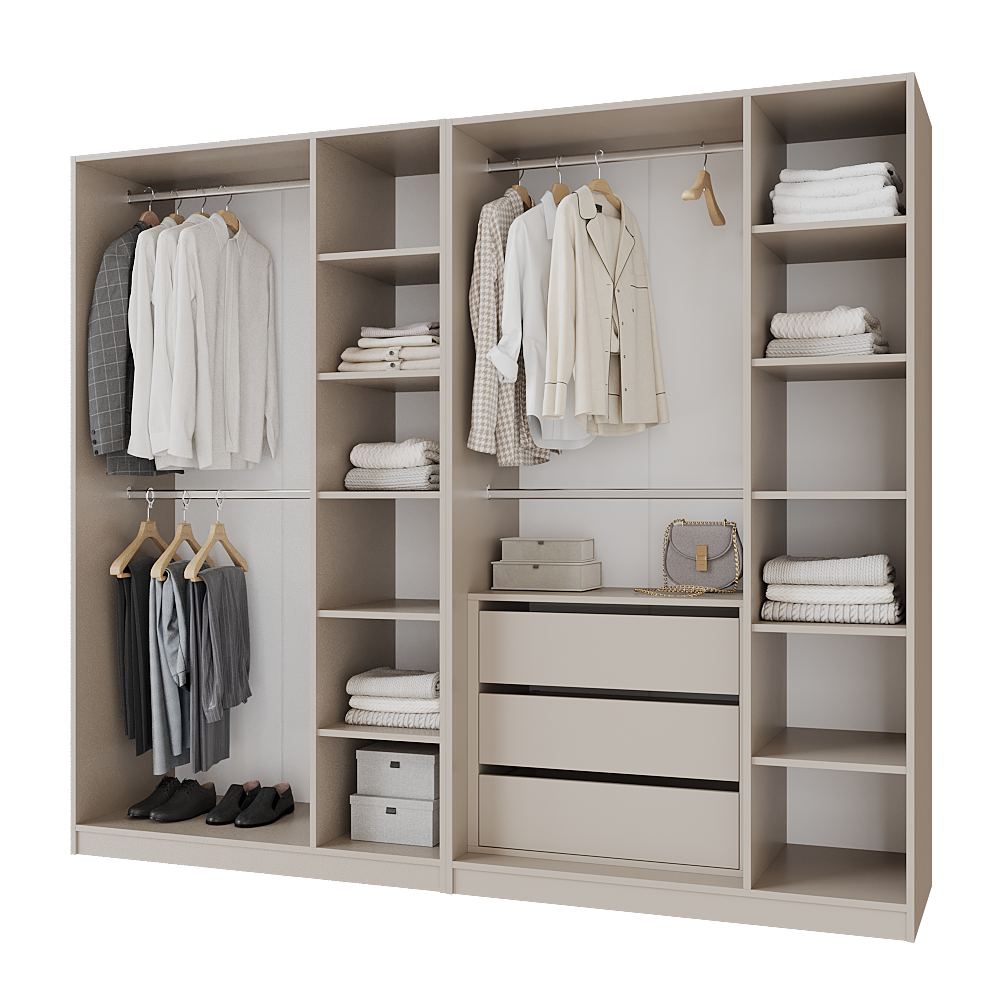 Шафа розпашна з тумбою Меблітренд Чиназес ЧиТ-2400 2400х500х2050 мм Кашемір (27287256) - фото 2 Шафа розпашна з тумбою Меблітренд Чиназес ЧиТ-2400 2400х500х2050 мм Кашемір (27287256) - фото 2