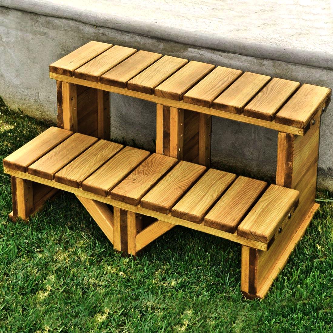 Скамейка-ступенька из дерева Сакраменто Сиена (ССТ-004405)