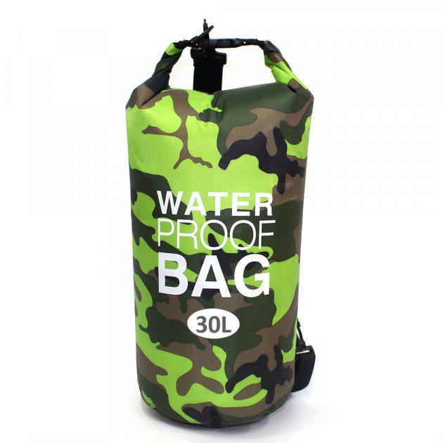 Гермомешок VelaSport Dry Bag 30L водонепроницаемый 36х70 см Зеленый (00491)