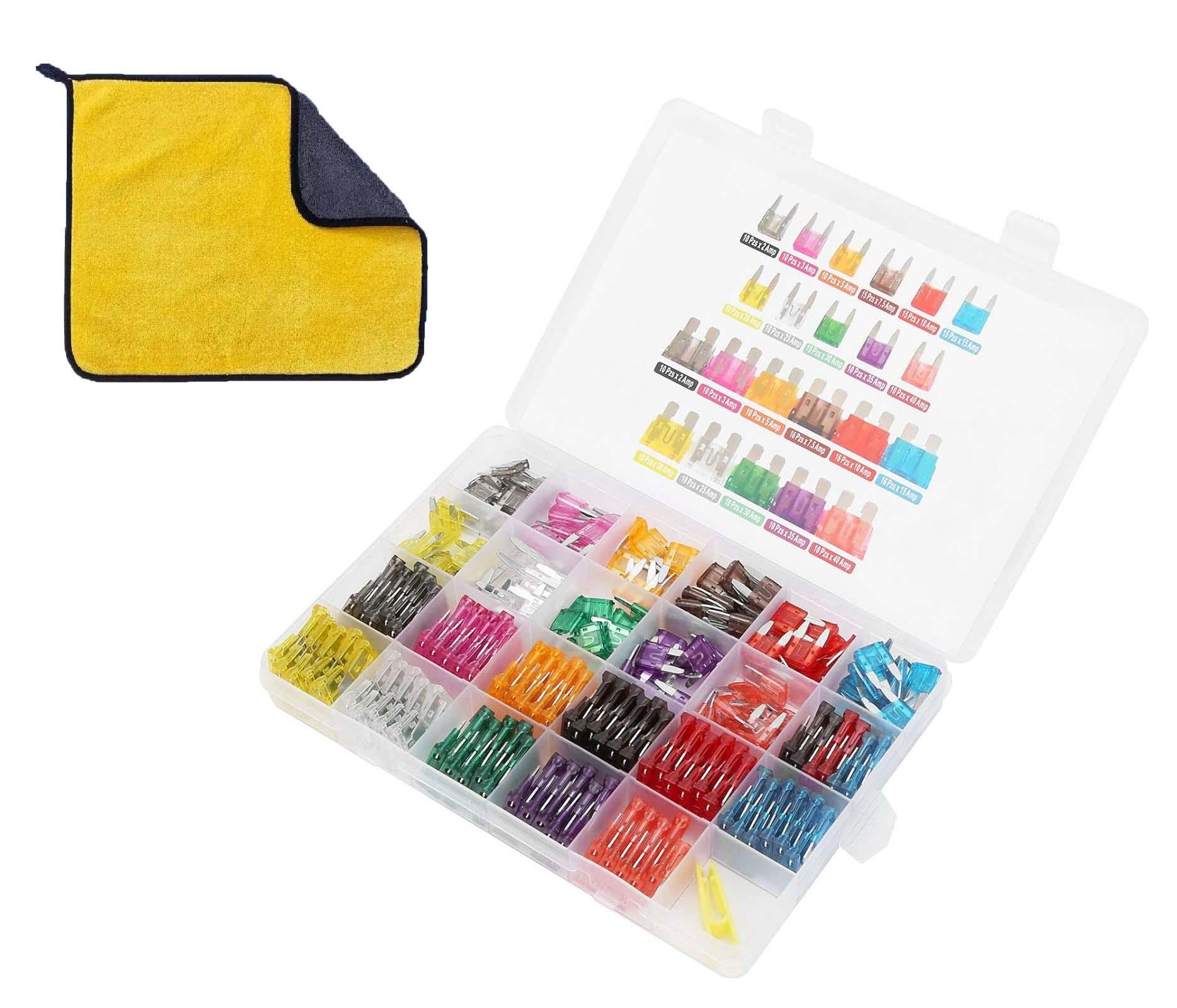 Автомобільні запобіжники стандарт і міні 300 шт. 2-40А і рушник Автомобільні запобіжники стандарт і міні 300 шт. 2-40А і рушник