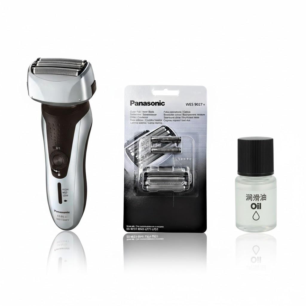 Электробритва Panasonic ES-RF31-S520-AS3 с дополнительным комплектом из лезвий и сетки WES-9172Y и маслом WES-8196X-7911 (32395032)