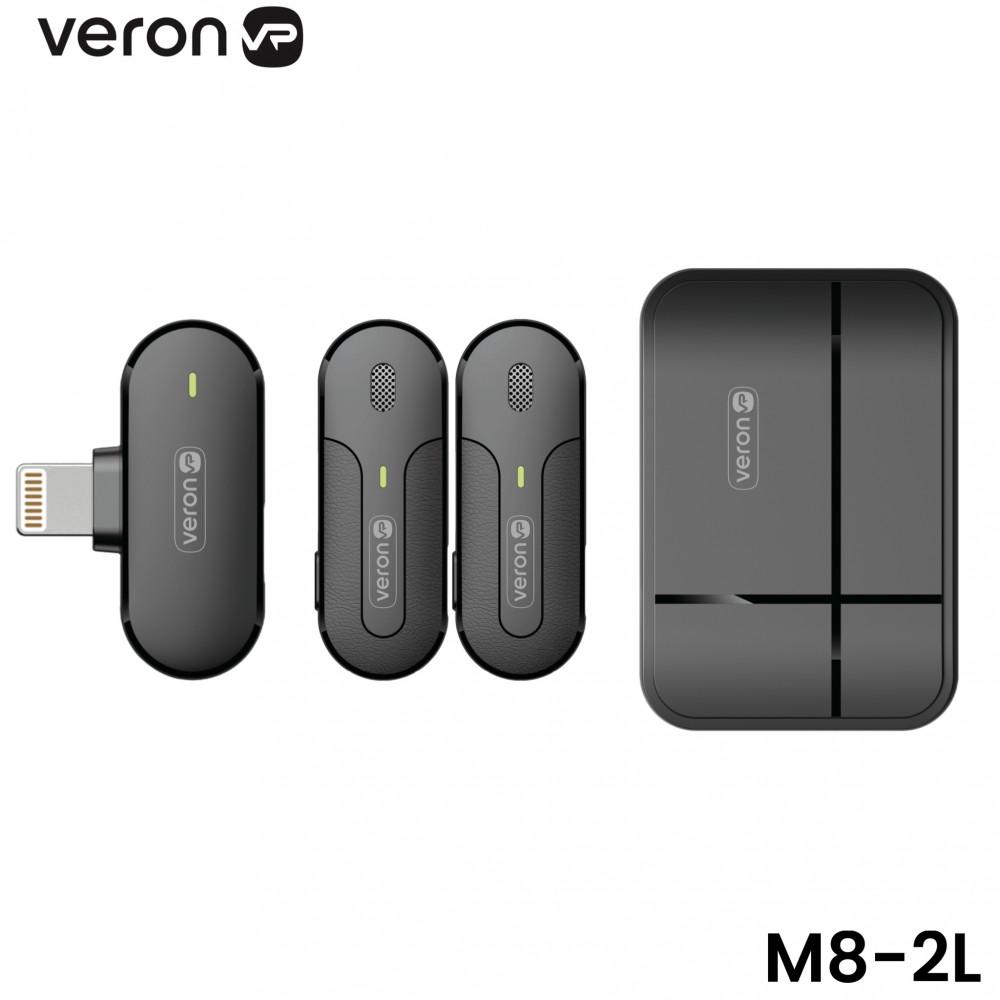 Микрофон беспроводной петличный для iPhone Lightning Veron M8-2L с кейсом зарядки Черный - фото 3