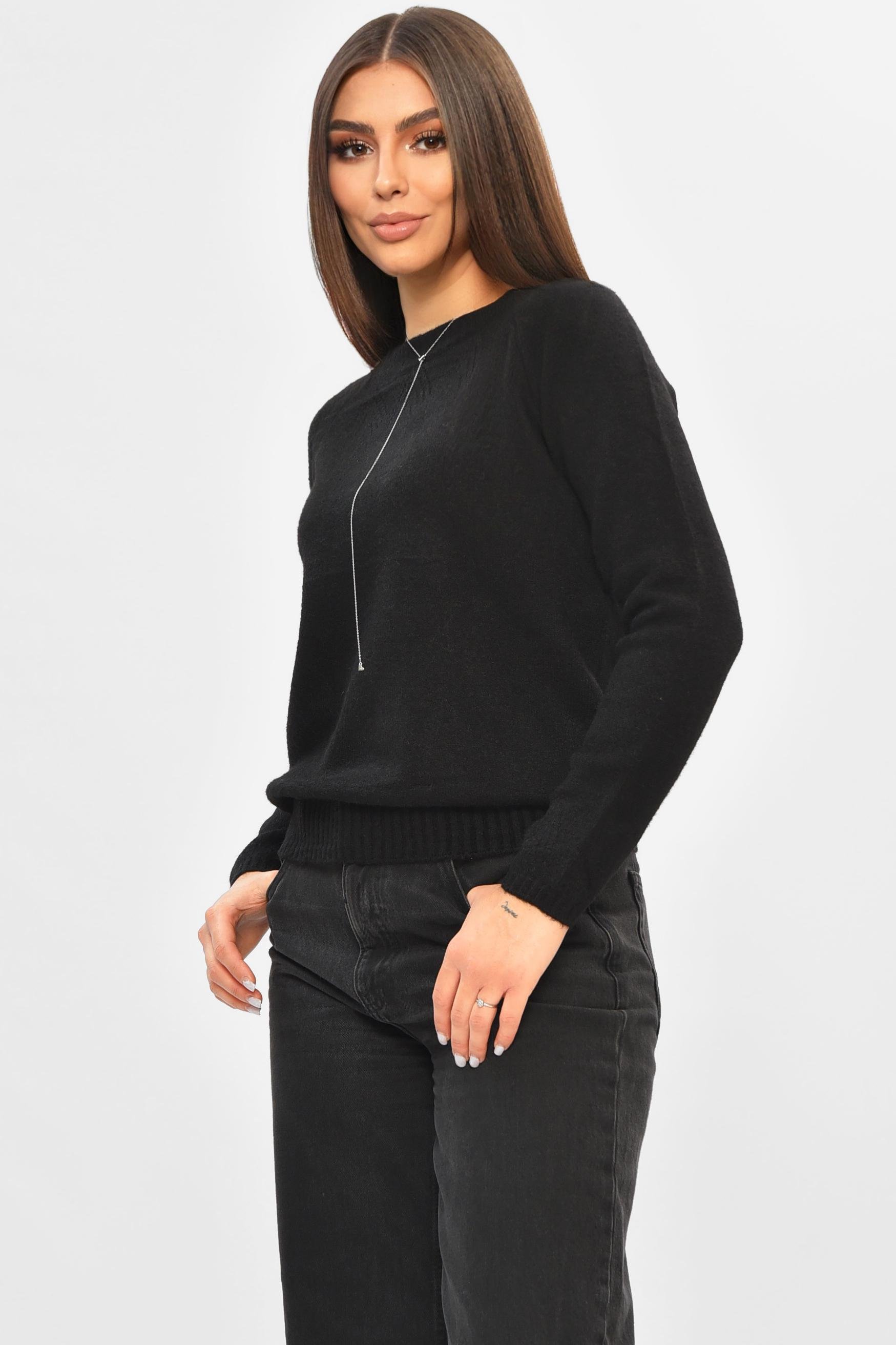 Кофта жіноча 205650 однотонна S-L Чорний (205650_!330993_42-48) - фото 2 Кофта жіноча 205650 однотонна S-L Чорний (205650_!330993_42-48) - фото 2
