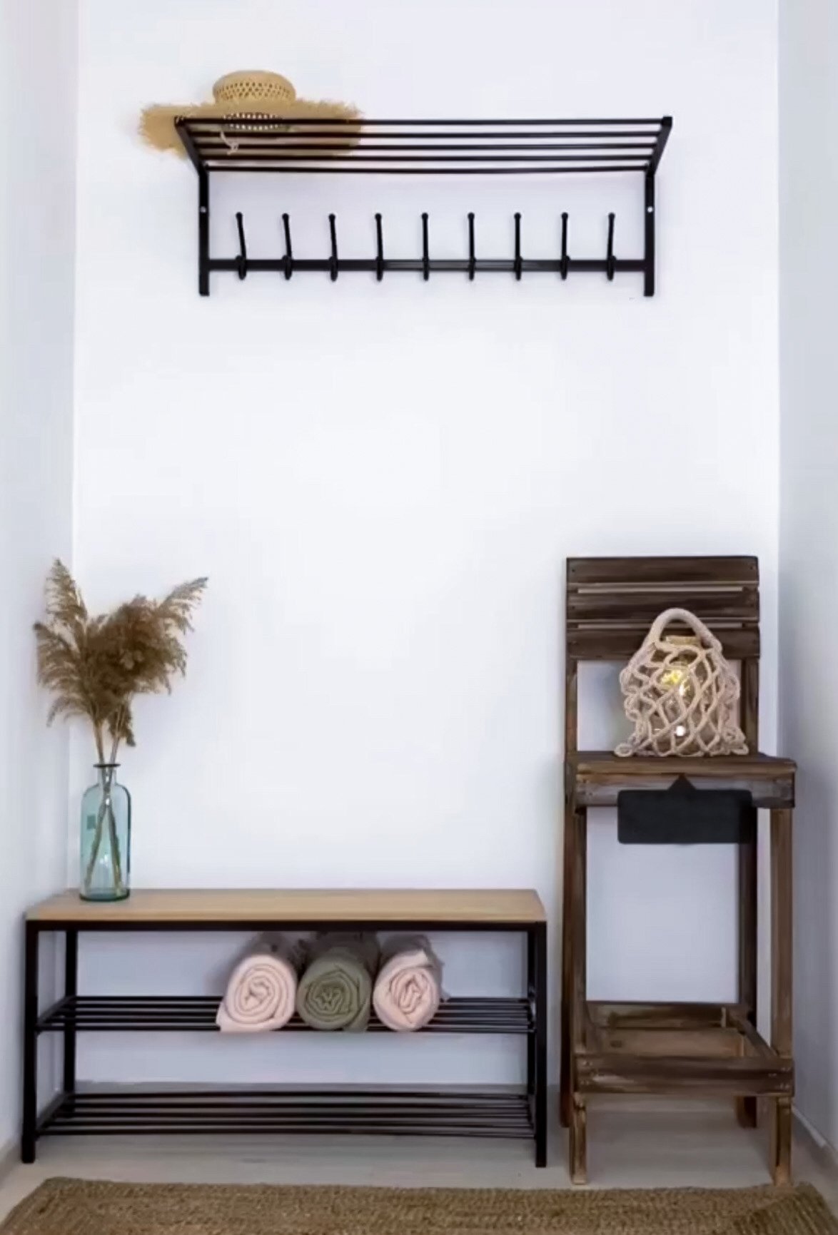 Полка для обуви J3-60 LOFT дсп дуб сонома Черный - фото 2 Полка для обуви J3-60 LOFT дсп дуб сонома Черный - фото 2