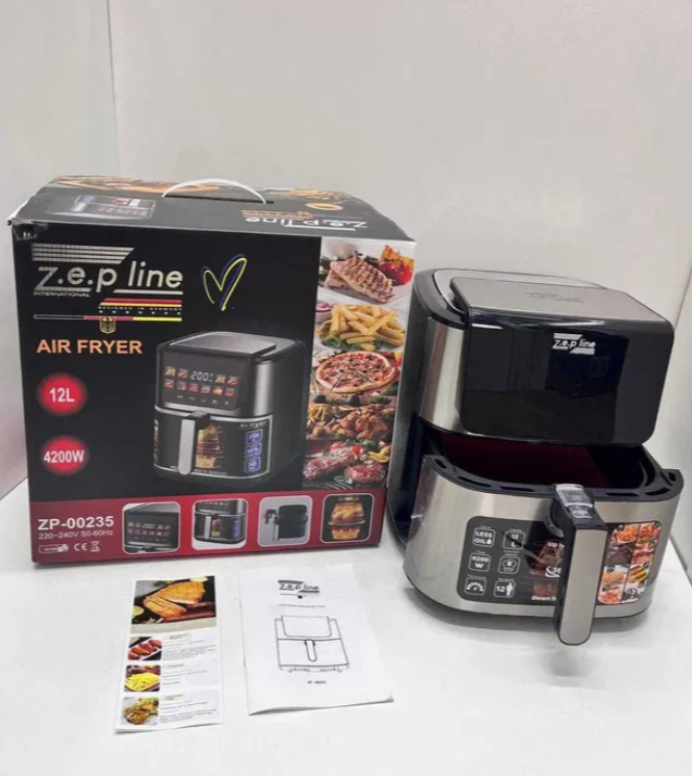 Аэрогриль Zepline ZP-00235 4200 Вт с сенсорным управлением на 2 ТЭНа 12 л Черный (2823655582)