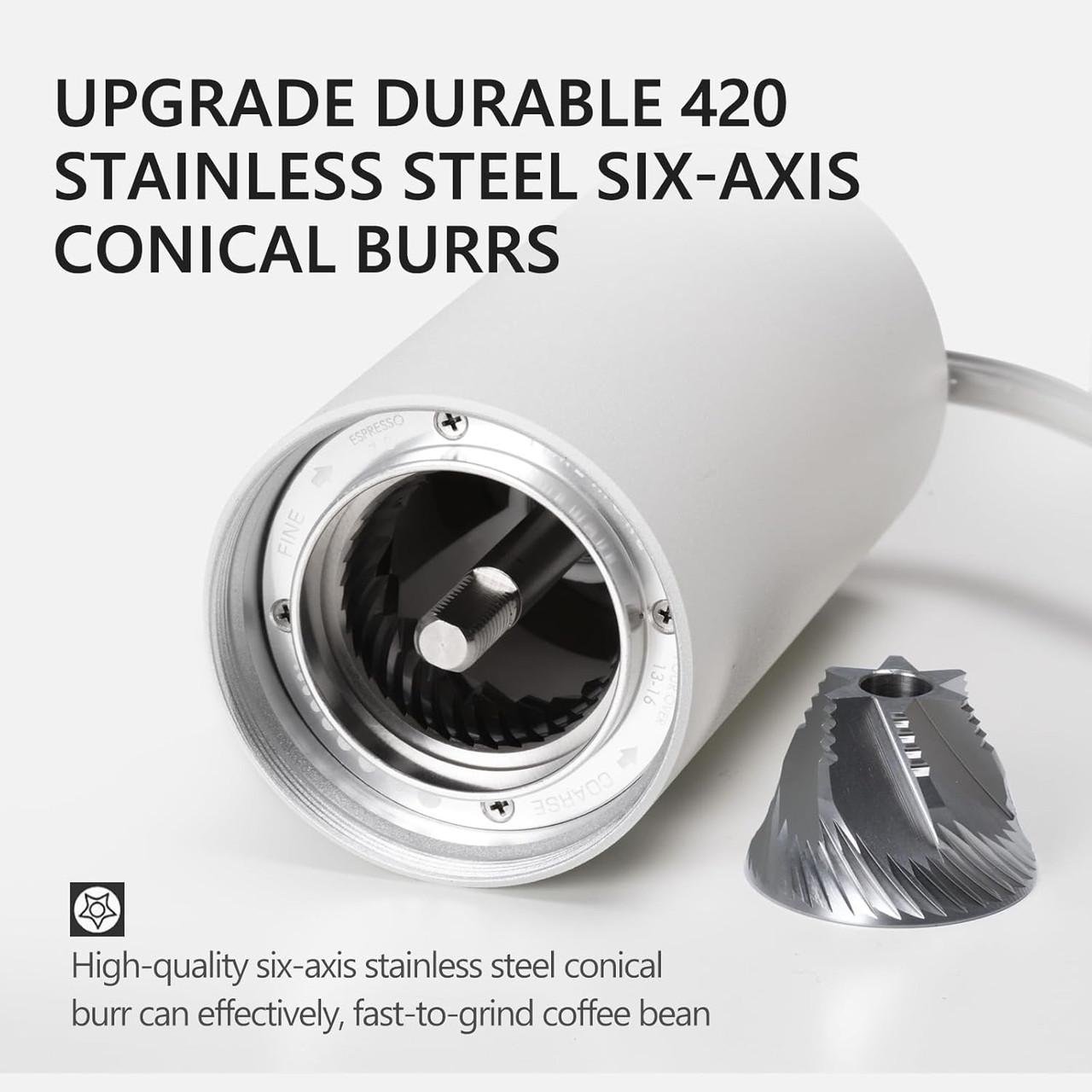 Кофемолка ручная Timemore Chestnut C3 с регулировкой помола со стальными жерновами Matte White (S2C660) - фото 10