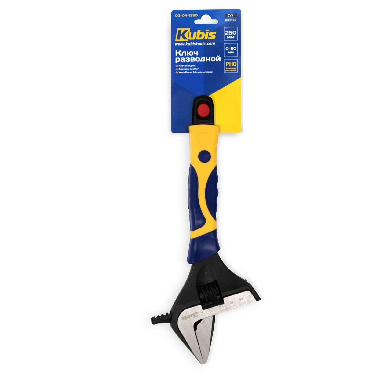 Ключ разводной Kubis фосфатированный 0-50 мм CrV 250 мм (02-04-1250) Ключ разводной Kubis фосфатированный 0-50 мм CrV 250 мм (02-04-1250)