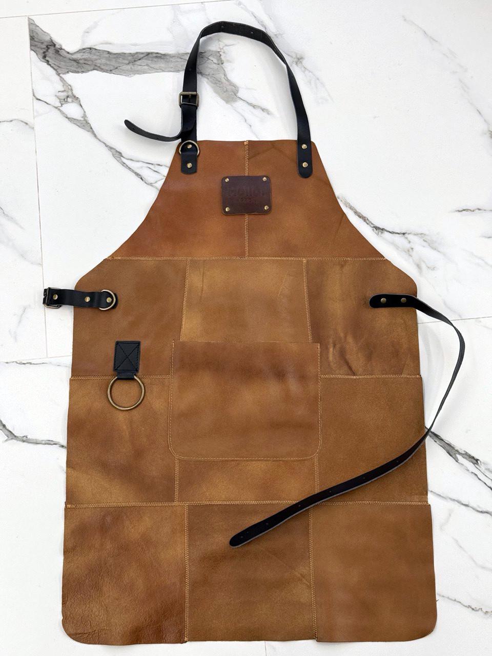 Фартук для гриля Smoke House из натуральной кожи Рыжий Holla Apron Rust 800х550 мм (27860594)