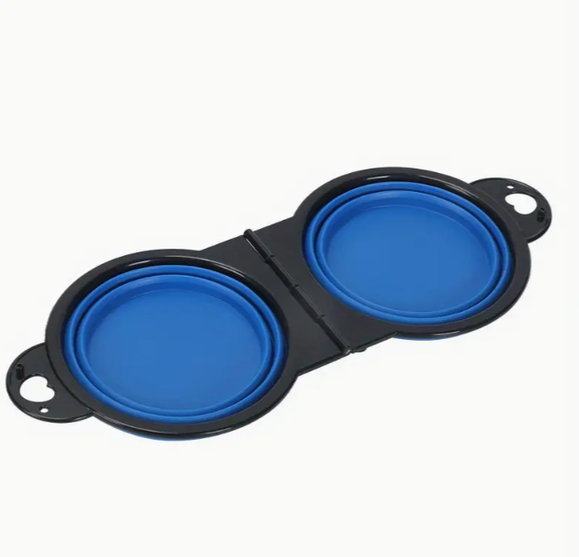 Миска для домашних животных складная двойная для корма и воды портативная силиконовая (2005) - фото 2 Миска для домашних животных складная двойная для корма и воды портативная силиконовая (2005) - фото 2