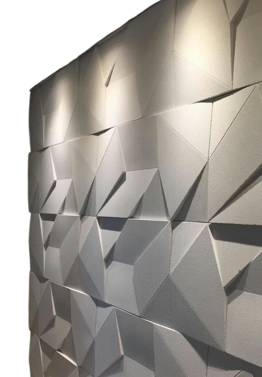 3D-панель гіпсова для стін Скелі під фарбування 800x400x36 мм Білий (30708604)