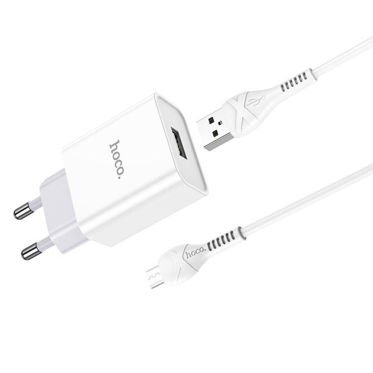Зарядное устройство компьютера Hoco C81A Asombroso set USB to MicroUSB cable White (6931474727954)