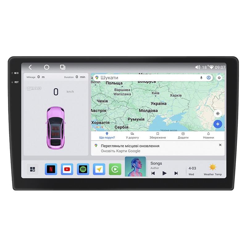 Автомагнітола Lesko для Mekede 2 din W-10 2К 2000х1200 4G 4/64 Prime QLED Carplay активне охолодження 10,36" (20070460)