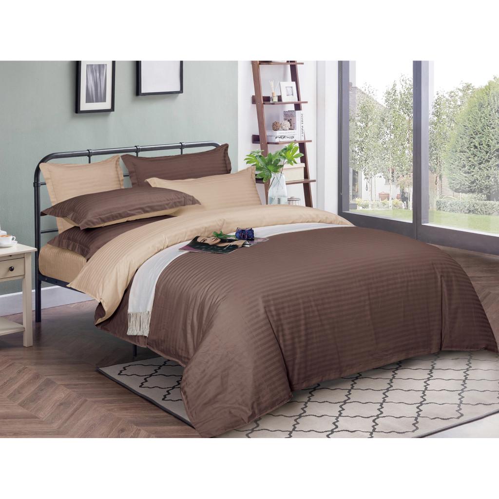 Комплект постельного белья MirSon 30-0006+30-0004 Baylee satin-stripe полуторный евро 160х220 см (215833)