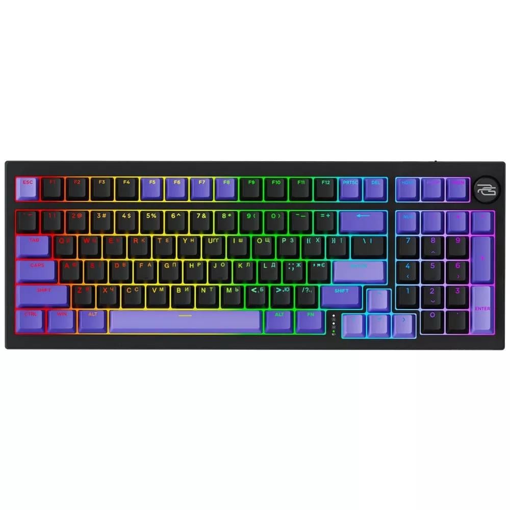 Клавиатура беспроводная Proove Gaming Slicker Pro 6000mAh Hot-Swap RGB 2.4GHz/Bluetooth/USB Black-Purple (36147431)