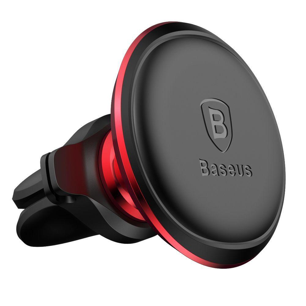 Автомобільний тримач Baseus Magnetic Air Vent Car Mount Holder with Cable Clip Red (1490369128)
