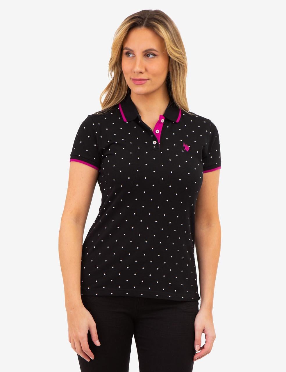 Поло женское US Polo ASSN DOT PRINT Black XS Черный (4826241296629)