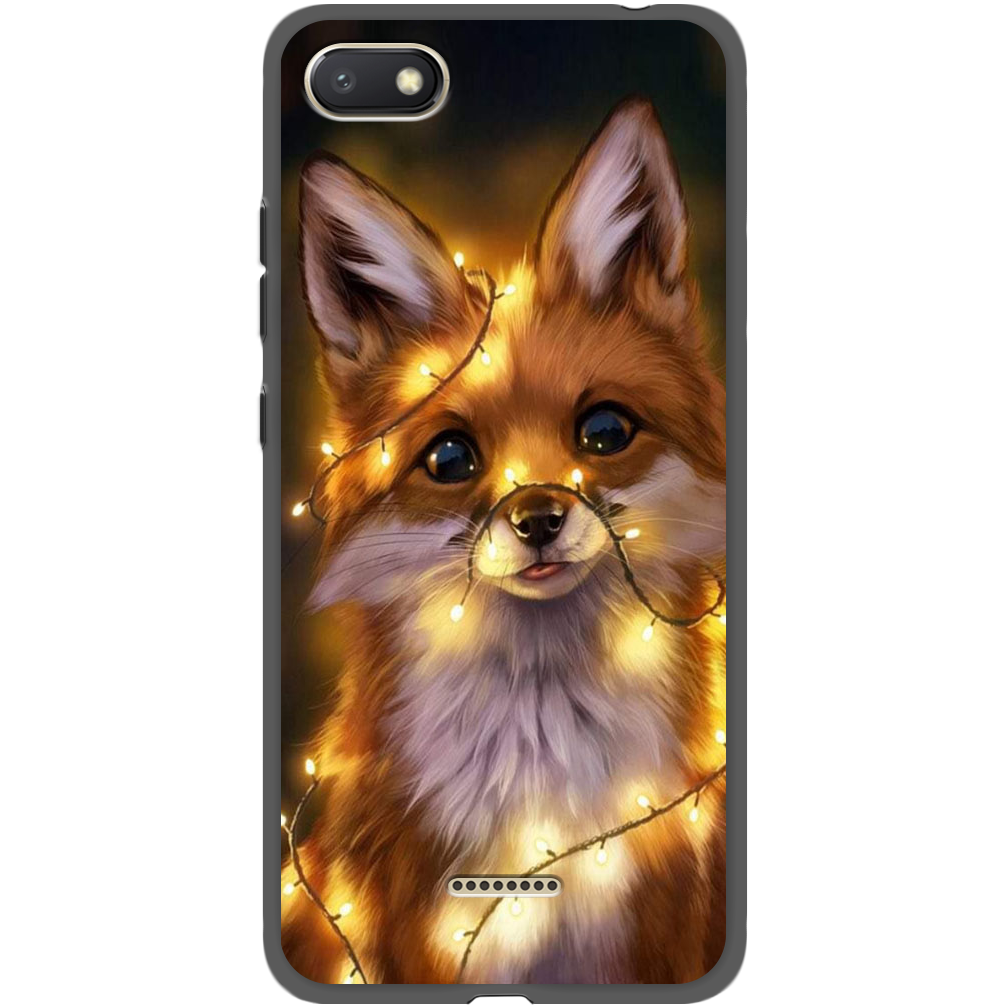 Чохол Boxface Xiaomi Redmi 6A Різдвяна Лисичка Чорний силікон (34811-up2399-35160)