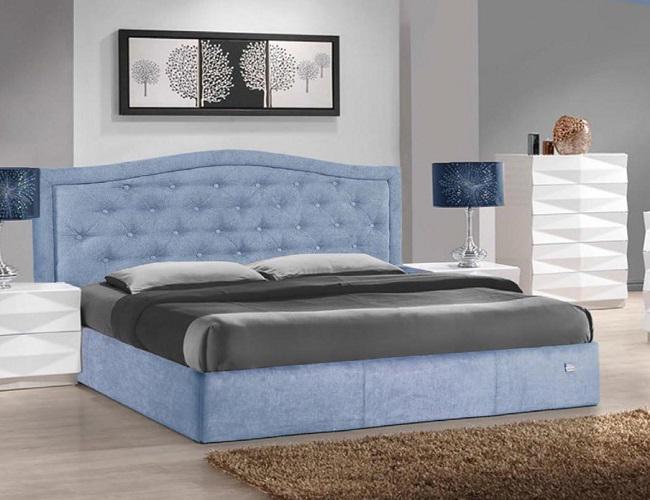 Кровать двуспальная Scarlett Comfort Jeans с подъемным механизмом и нишей для белья 180х190 см Синий