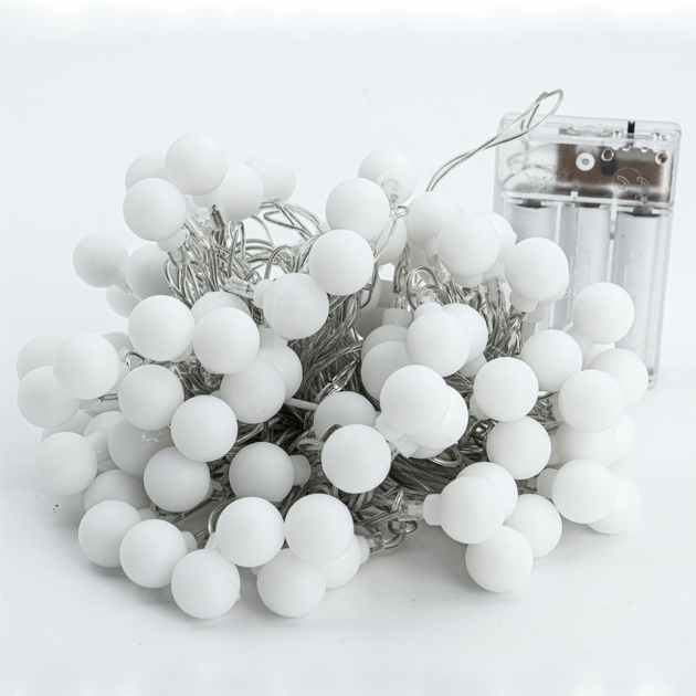 Гирлянда нить светодиодная от батареек 3АА 50 LED 5 м Холодный белый - фото 5