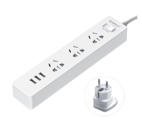 Удлинитель Power Strip Orico XCS-3A3U 3 розетки 3 USB 1,5 м White (1553118159) - фото 1