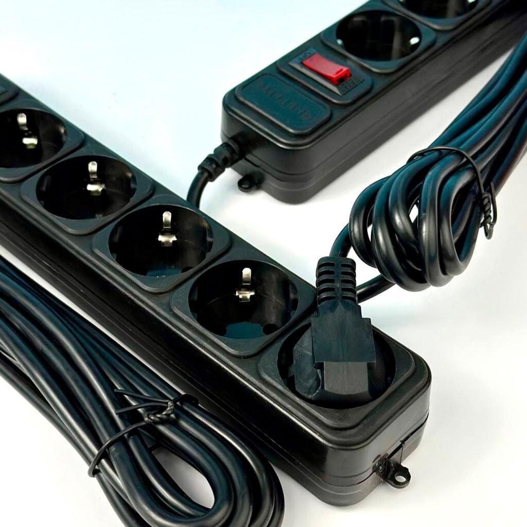 Удлинитель GREELITE MX-00007689BL на 5 розеток с выключателем 5 м Черный (30433443) - фото 4