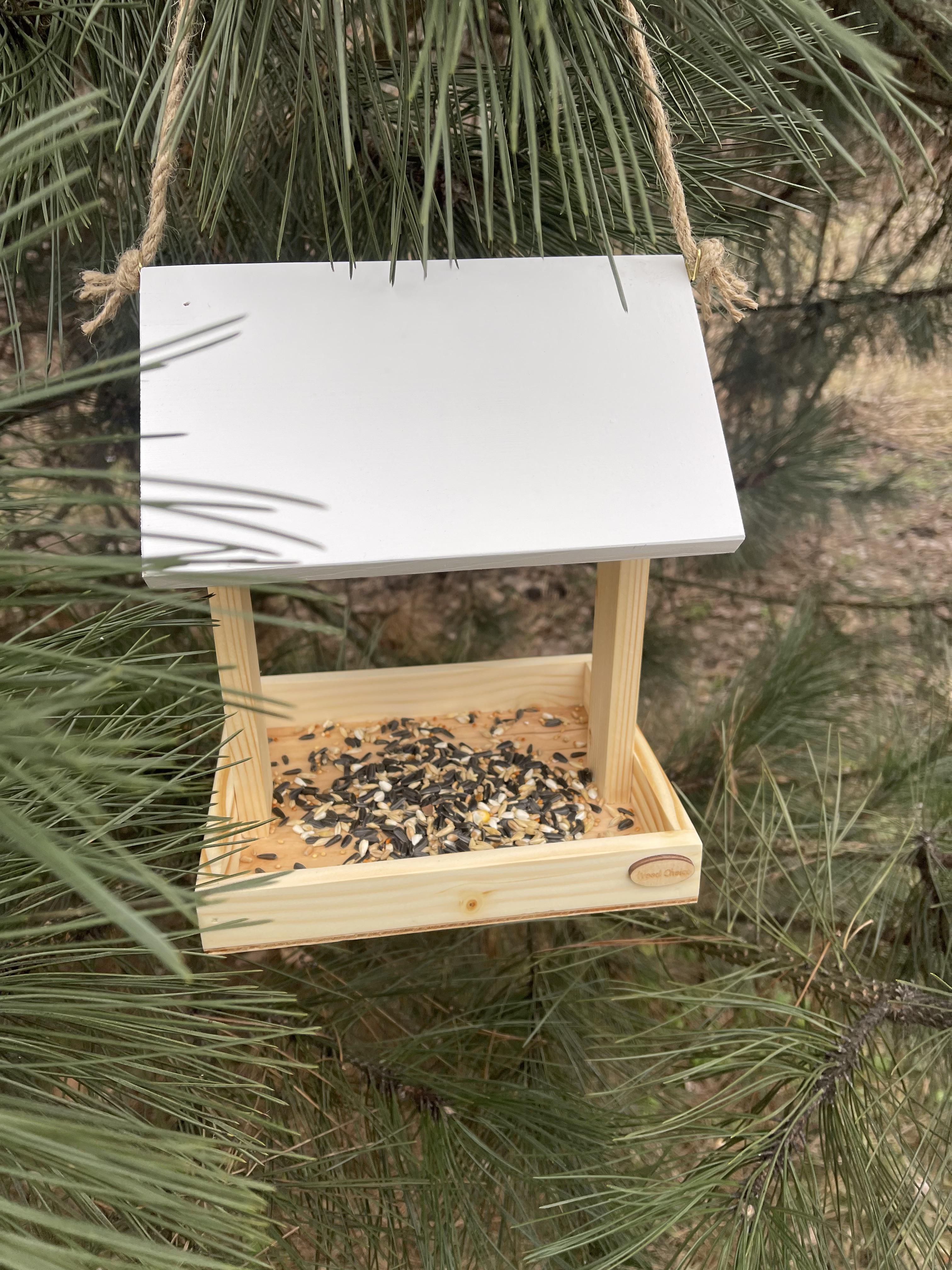 Кормушка для птиц подвесная 20х22х28 Белый (234) - фото 4