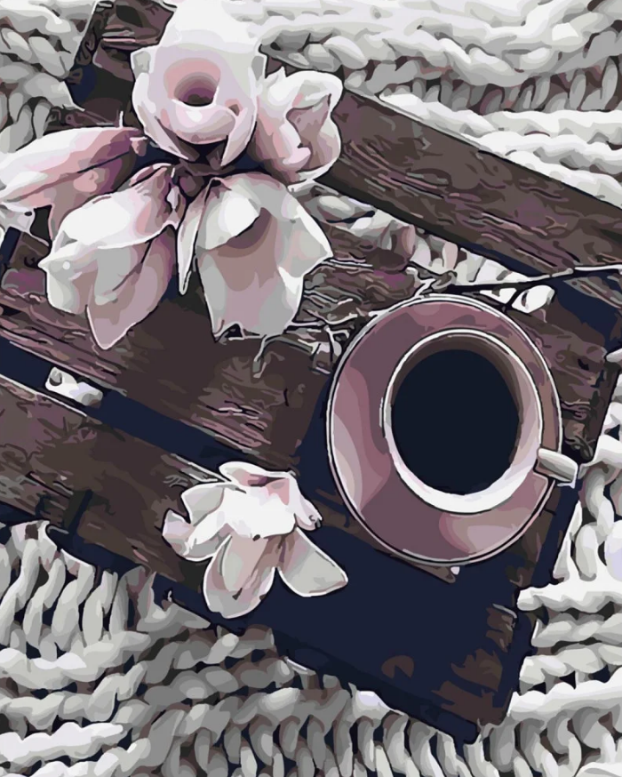 Картина по номерам Strateg Завтрак с цветами 40x50 см (SY6073)