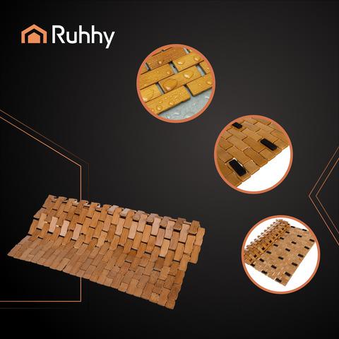 Коврик бамбуковый противоскользящий для ванной комнаты 80х50 см - фото 7