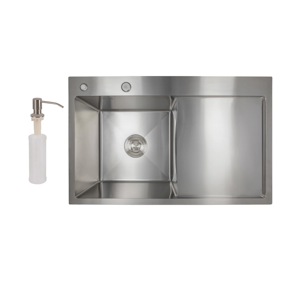 Мойка для кухни интегрированная Lidz Handmade H7849R крыло справа LDH7849BRUR45591 Brushed Steel 3,0/1,0 мм (SD00051715)