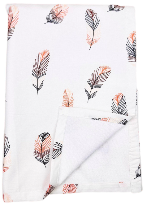 Пеленка многоразовая Перья розовые №13 непромокаемая (142718)