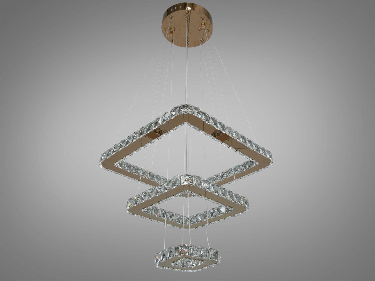 Люстра многоуровневая с кристаллами и димером (7262W/400+280+160G) - фото 3 Люстра многоуровневая с кристаллами и димером (7262W/400+280+160G) - фото 3