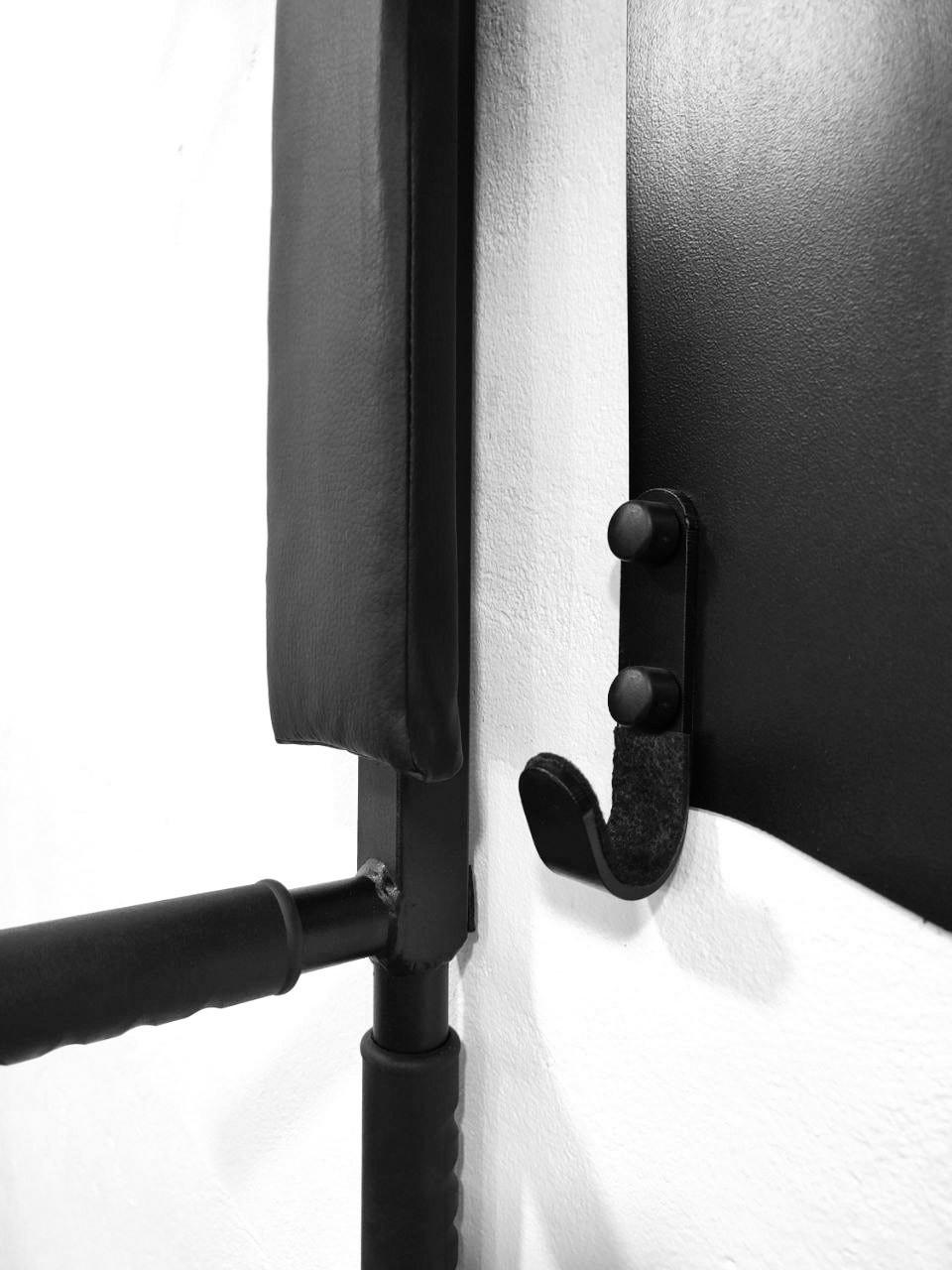 Турнік-бруси SAB настінний розбірний з гумовими ручками/гербом та адаптивною спинкою для преса Чорний (0072) - фото 8