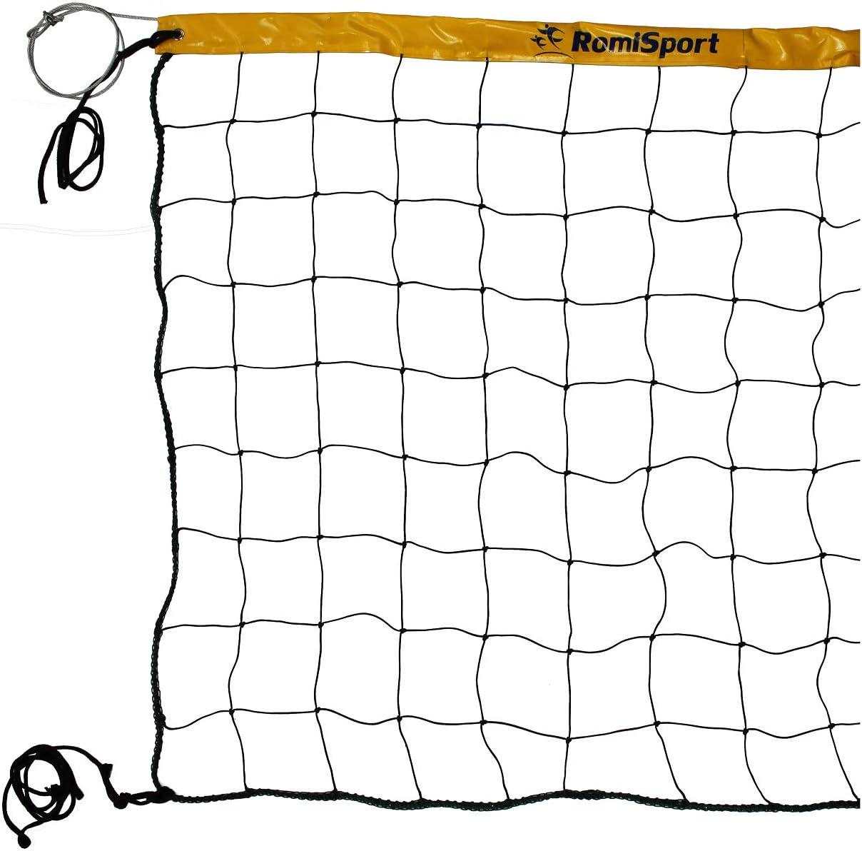 Волейбольная сетка Romi Sport Basic PE Sia000095 2,7 мм 8,5 м Black/Yellow (28002314)