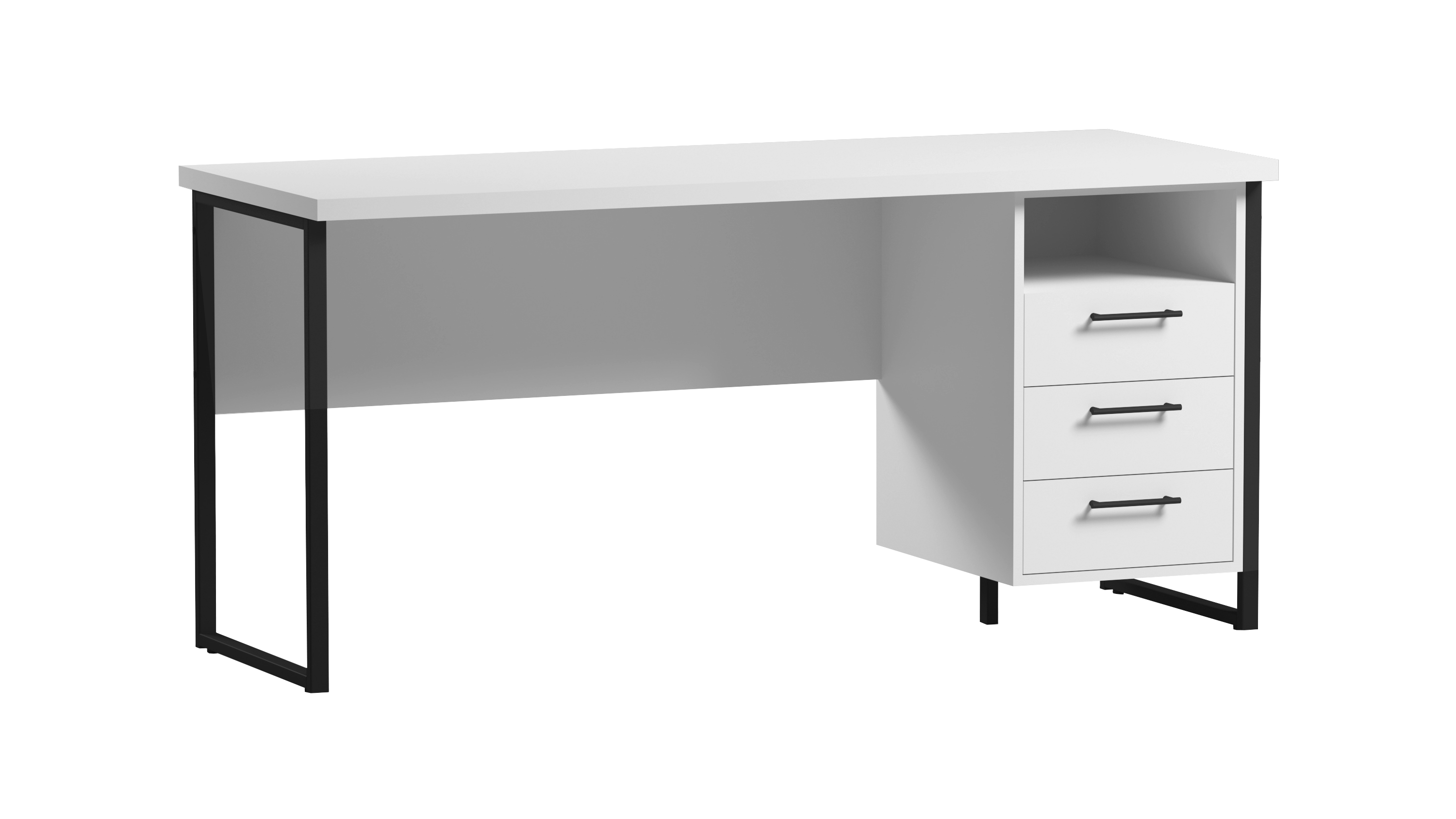 Письменный стол с тумбой ОП-173 Orange-Line Черный/Белый (404555)