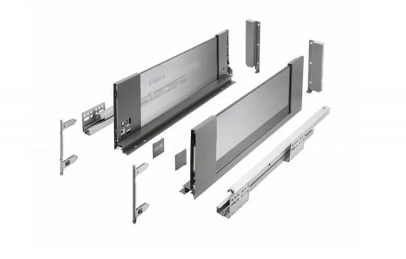 Выдвижная шухляда Axis Pro GLASS высокий-С L 500 мм H 168 мм Графит (PB-AXISPRO-GLASS-KPL500C)